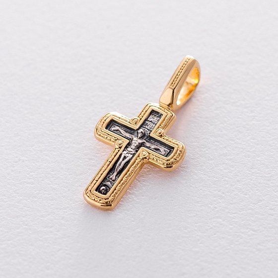 Срібний хрестик з розп'яттям 132880