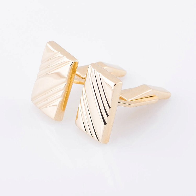 Чоловічі запонки з жовтого золота зап00063 від ювелірного магазину Онікс