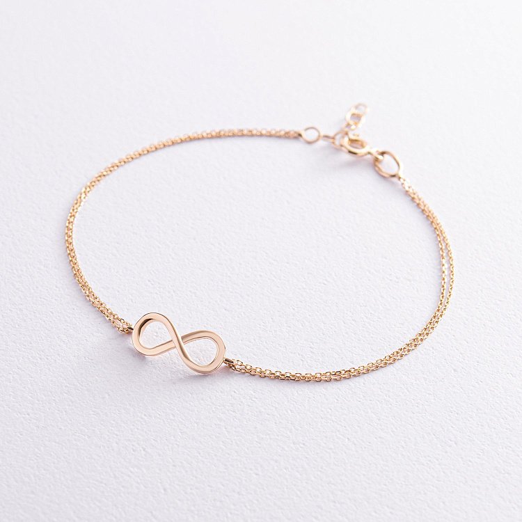 Золотой браслет "Бесконечность" б02923 от ювелирного магазина Оникс