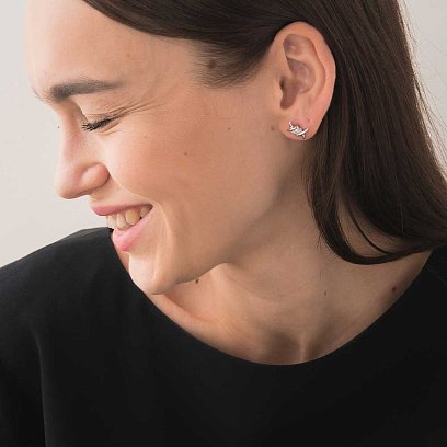 Срібні сережки з фіанітами 121710