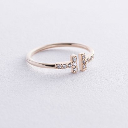 Каблучка "Tina" у жовтому золоті (фіаніти) к05835 №5