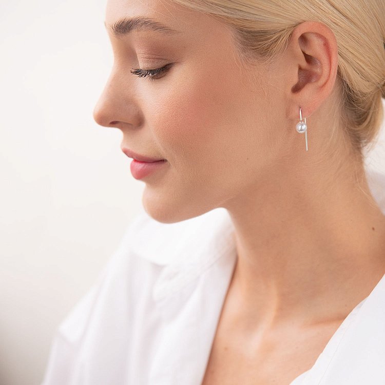 Срібні сережки "Витонченість" (перли) 122939 від ювелірного магазину Онікс - 5