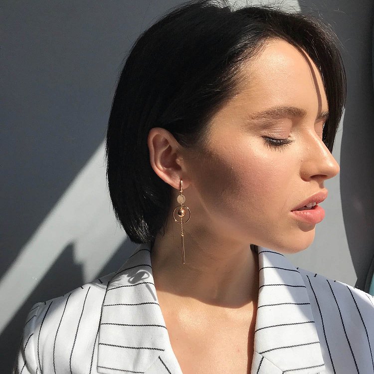 Золоті сережки "Сонце" на англійській застібці с05516 від ювелірного магазину Онікс - 6