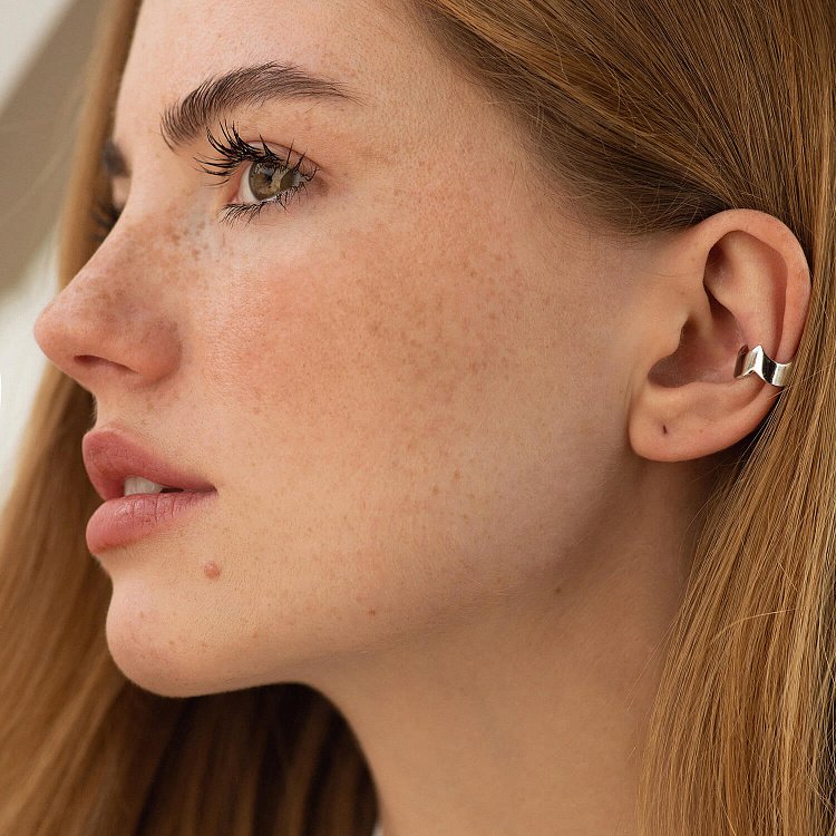 Серебряная серьга - каффа 123017 от ювелирного магазина Оникс - 2