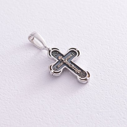 Золотой детский крестик с чернением п03204