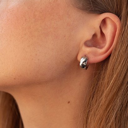 Срібні сережки "Кільця" 122786 №4