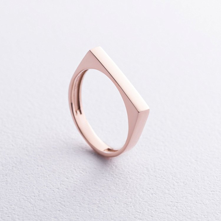 Каблучка в червоному золоті (можливе гравіювання) к07590 від ювелірного магазину Онікс - 2