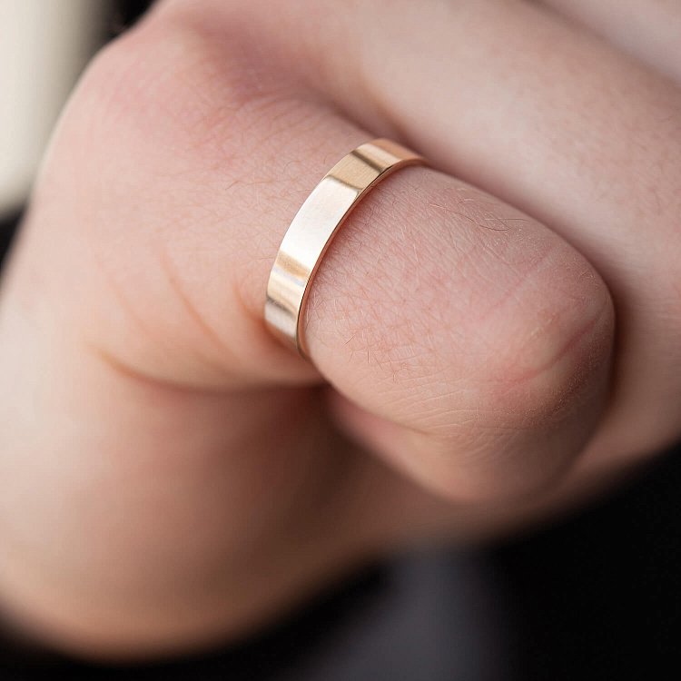 Золотое обручальное кольцо "Американка" (возможна гравировка) обр00002ш4 от ювелирного магазина Оникс - 5