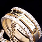 Золотое кольцо на две фаланги с фианитами к03287 от ювелирного магазина Оникс - 3