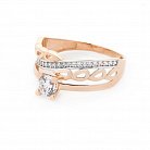 Золотое кольцо с фианитами к05583 от ювелирного магазина Оникс