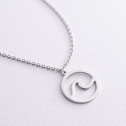 Серебряное колье "Волна" 908-01326 №4