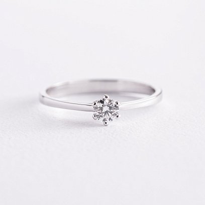 Помолвочное золотое кольцо с бриллиантом 220691121 №3