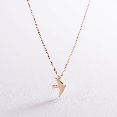 Кольє "Ластівка" в жовтому золоті кол01613