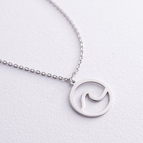 Серебряное колье "Волна" 908-01326 №4