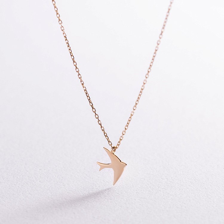 Кольє "Ластівка" в жовтому золоті кол01613 від ювелірного магазину Онікс