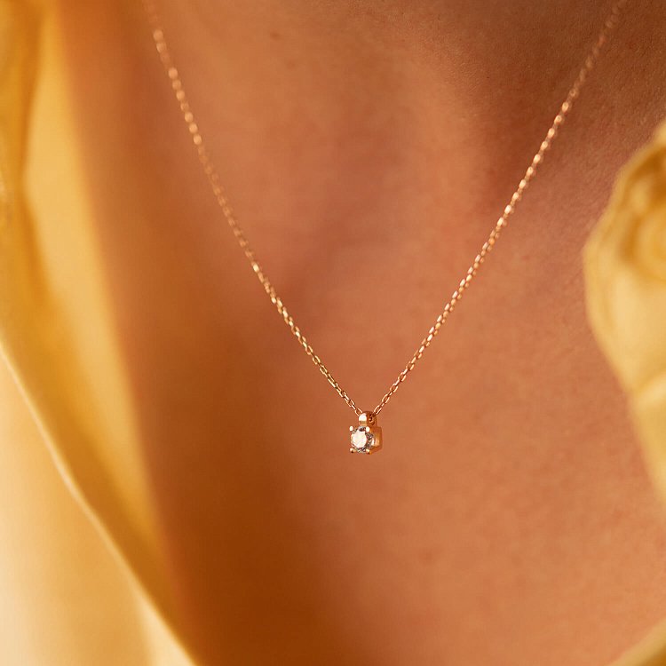 Золоте кольє з фіанітом кол01357 від ювелірного магазину Онікс - 3