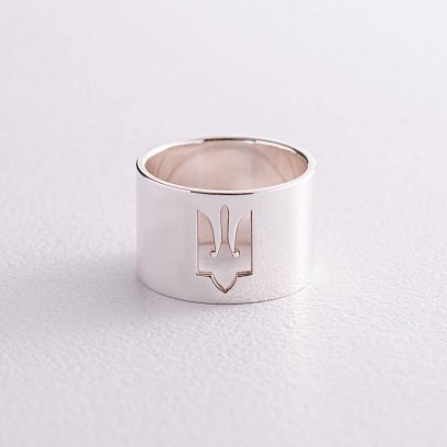 Срібна каблучка "Герб України - Тризуб" 112676 №10