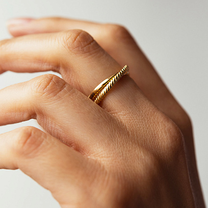 Каблучка "Yasmine" у жовтому золоті к07554 №4