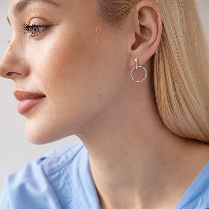 Золотые серьги - пусеты "Уверенность" с06685 №3