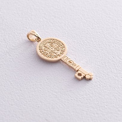 Золотая подвеска - ключ "Святой Бенедикт" п03281 №3