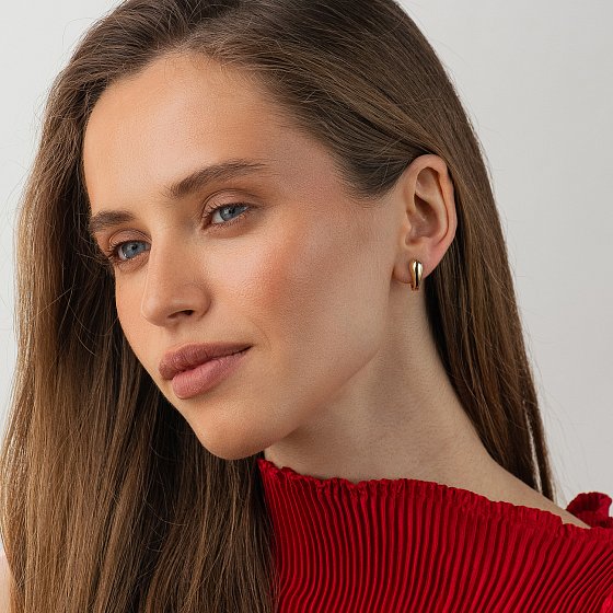 Сережки "Lucy" у жовтому золоті с09773 №4