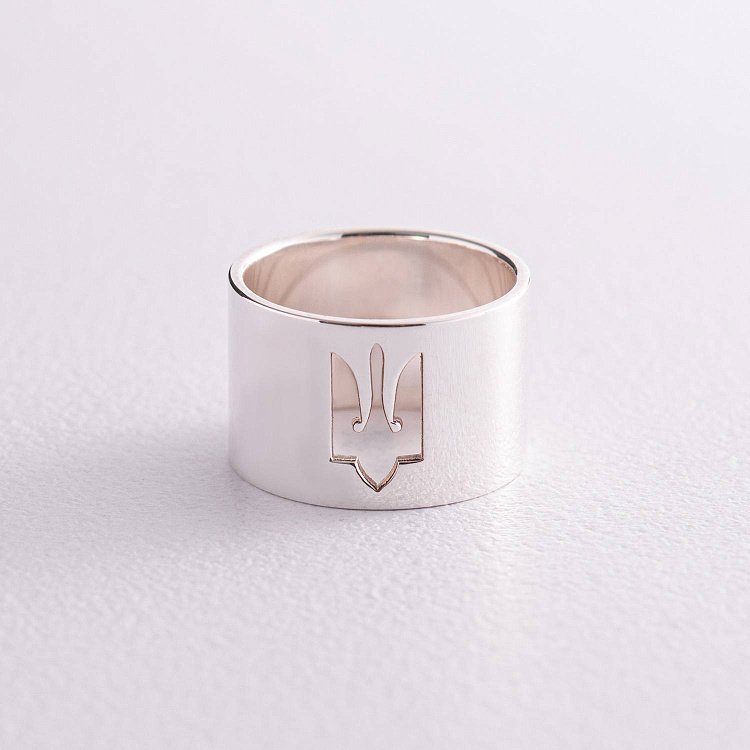 Срібна каблучка "Герб України - Тризуб" 112676 від ювелірного магазину Онікс - 11