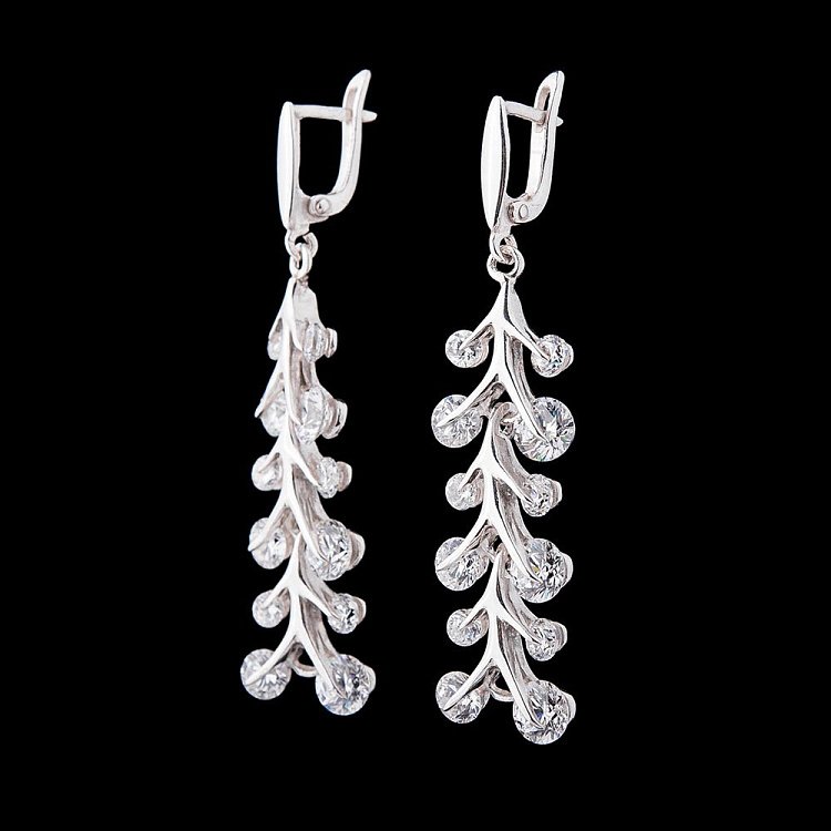 Серьги (фианиты) 12486 от ювелирного магазина Оникс - 3