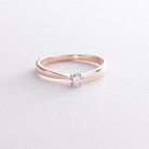 Помолвочное кольцо в красном золоте (бриллиант) кб0238 от ювелирного магазина Оникс - 1