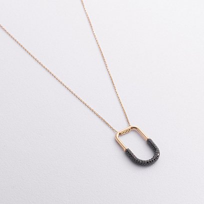 Золоте кольє "Dominika" з чорними діамантами 740021622