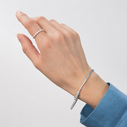 Золотой браслет с бриллиантами и сапфирами бб0065mi №4