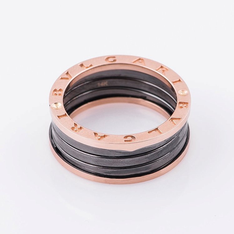 Золотое кольцо с оксидированием к05223 от ювелирного магазина Оникс - 2