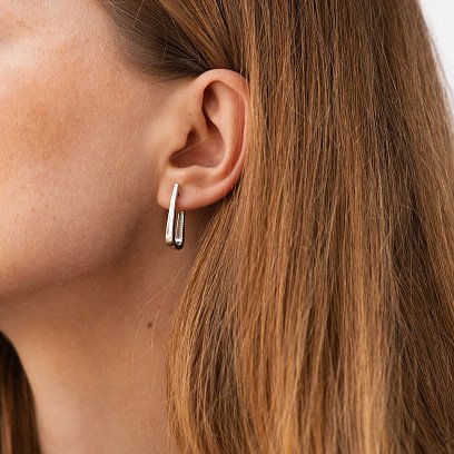 Серебряные серьги Минимализм 122568 №3