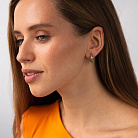 Серьги - кольца "Гвоздь" в желтом золоте с09576 от ювелирного магазина Оникс - 1