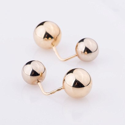 Золотые серьги с шарами с03608 №3