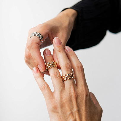 Каблучка "Charlie" у жовтому золоті к08380 №11