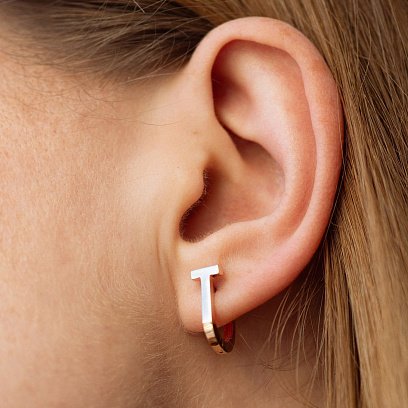 Серьги "Tina" в красном золоте с08796 №4