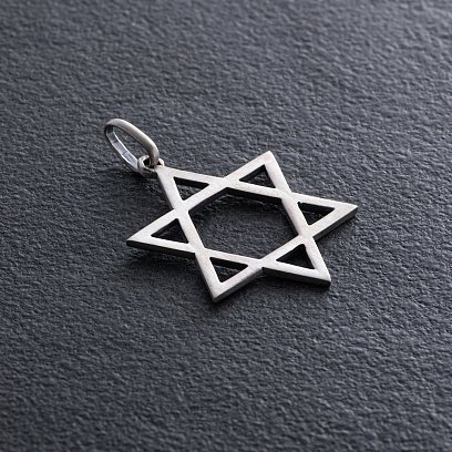 Срібна підвіска "Зірка Давида" (матова) 133122 №4