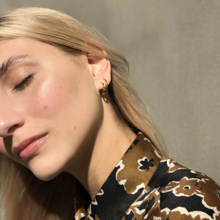 Серьги-кольца в красном золоте с06458 от ювелирного магазина Оникс - 6