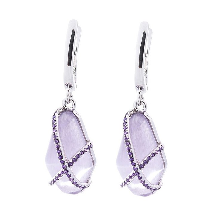 Серебряные серьги (им.улексит,фианит) 122280 от ювелирного магазина Оникс