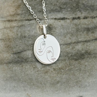 Серебряный кулон "Половинки целого" 133045пол №5