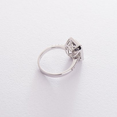 Золота каблучка з діамантами і сапфірами кб0307di №3