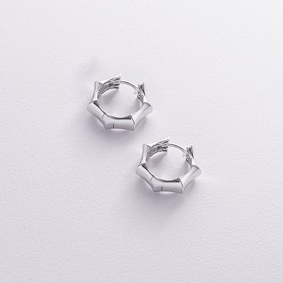 Серьги - кольца "Selesta" в белом золоте с09026 №3