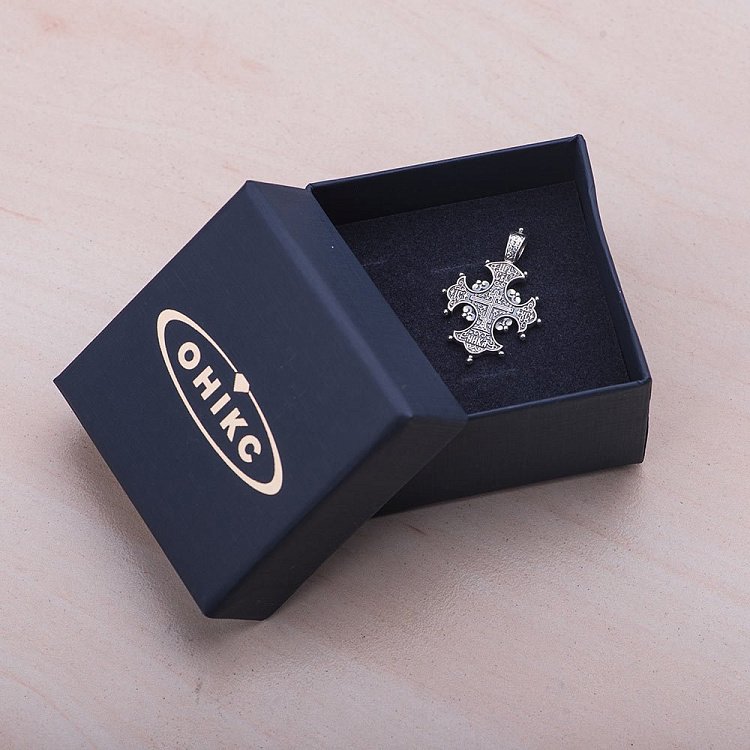 Православный крест "Процвете Древо Креста" (чернение) 131394 от ювелирного магазина Оникс - 2