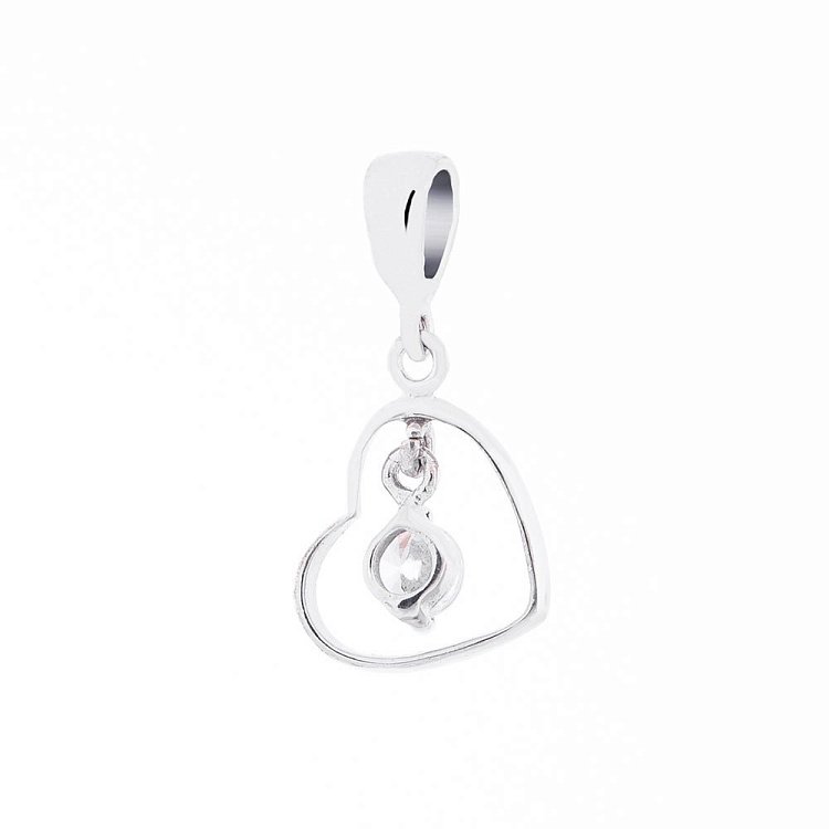 Серебряный кулон "Сердечко" (фианиты) 131356 от ювелирного магазина Оникс - 1