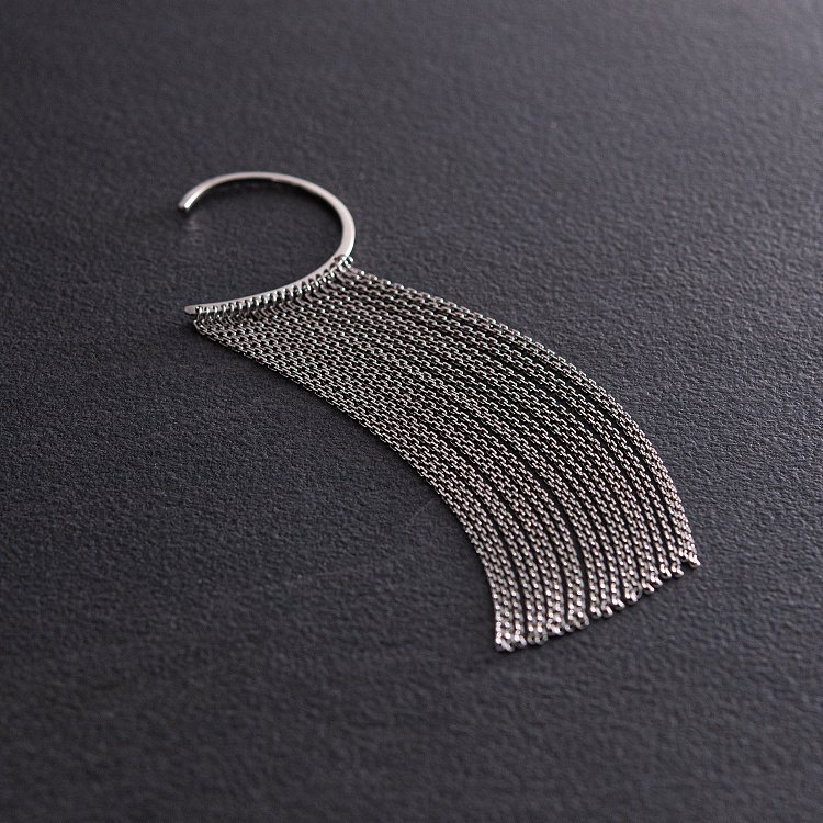 Серьга - каффа "Неповторимость" в белом золоте с07589 от ювелирного магазина Оникс - 25