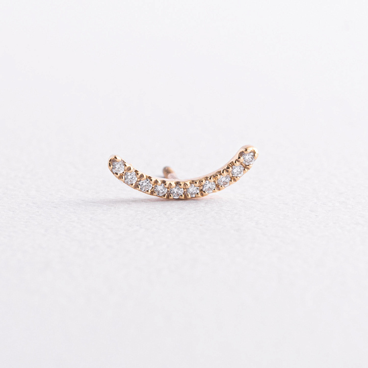 Одиночная золотая серьга для хеликса (бриллианты) сб0689ca от ювелирного магазина Оникс - 1