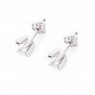 Серебряные серьги-гвоздики с фианитами 12327 от ювелирного магазина Оникс