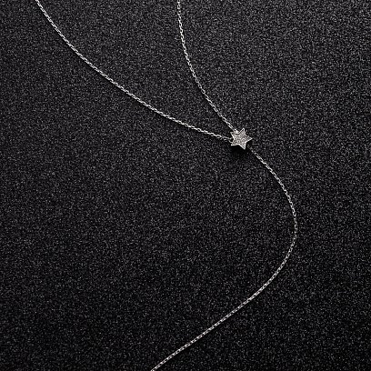 Серебряное колье - галстук "Звездочки" с фианитами 1467 №7