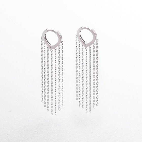 Серебряные серьги с цепочками OR116710
