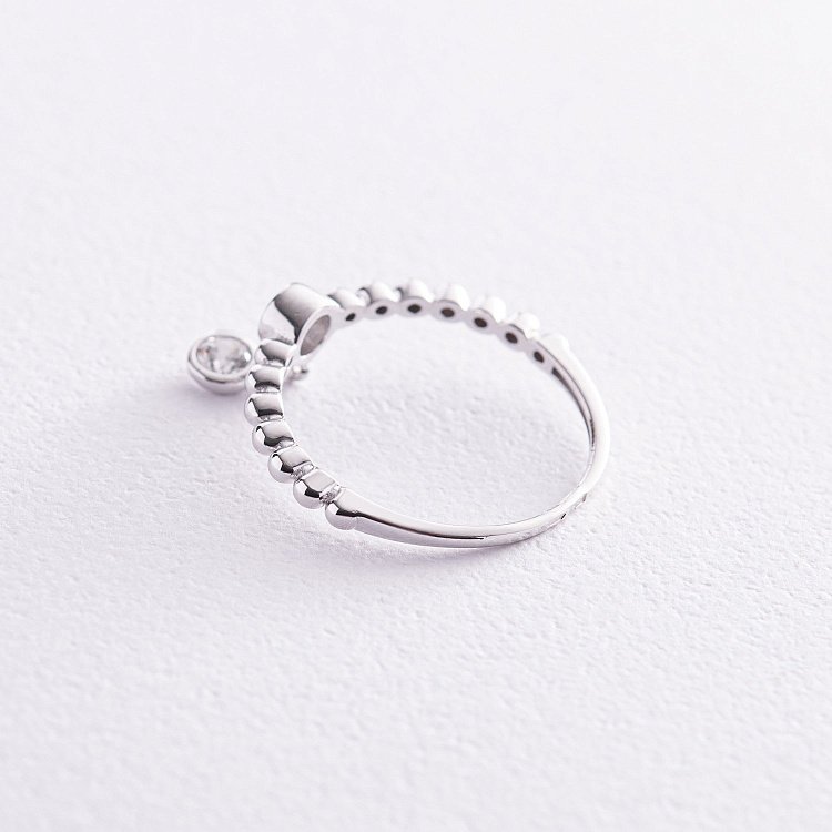 Кольцо в белом золоте с фианитами к07056 от ювелирного магазина Оникс - 3